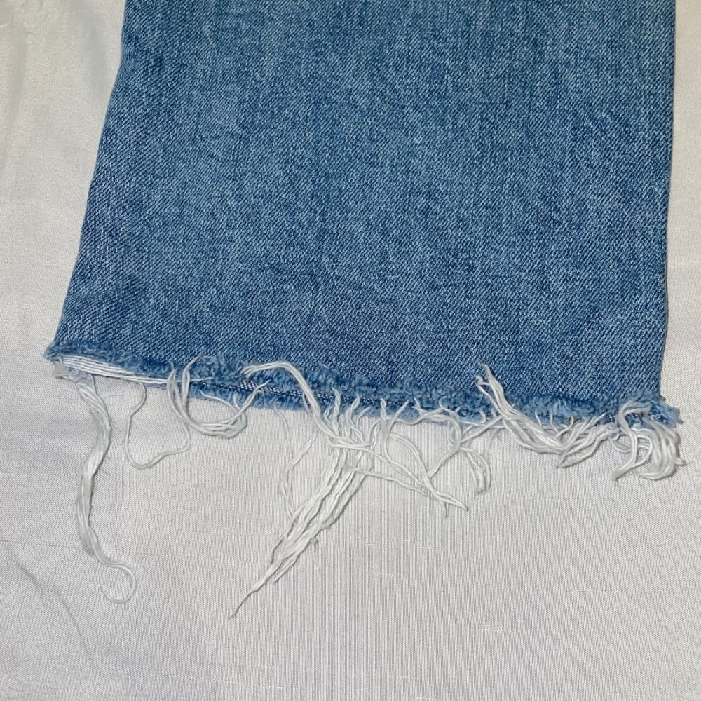 Frank & Eileen Monaghan Wide Leg Jeans Blue Button Fly Raw Hem Size 28 - Picture 10 of 13